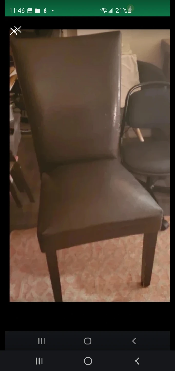 Dark Brown Faux Leather Dining Chair🏈
