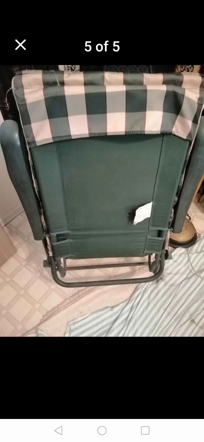 Folding Lounge Chair with Plaid Cushion - photo 3