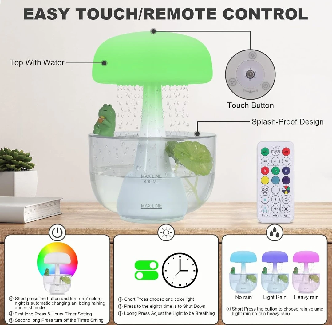 Mushroom-Shaped Rain Cloud Humidifier - photo 3