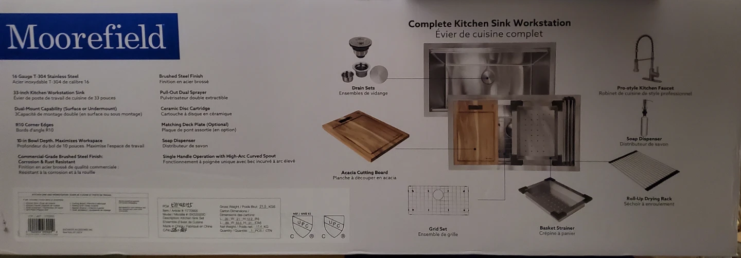Moorefield Complete Kitchen Sink Workstation 33-inch - photo 2
