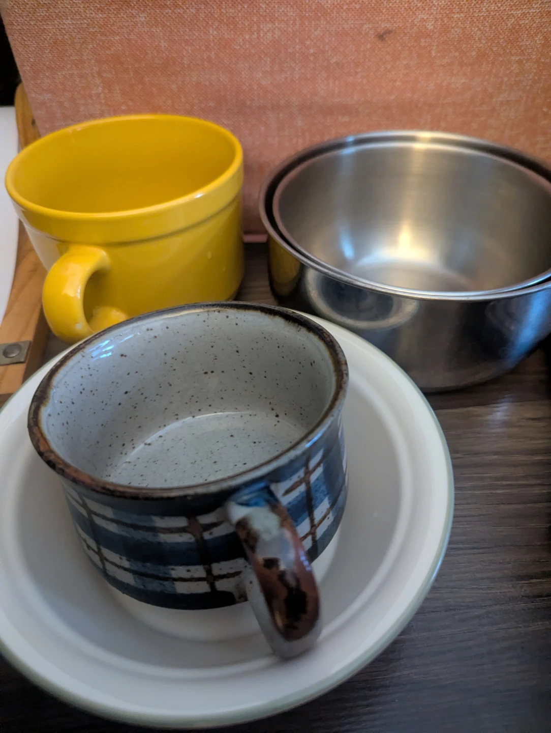 Assorted Mugs and Metal Bowls