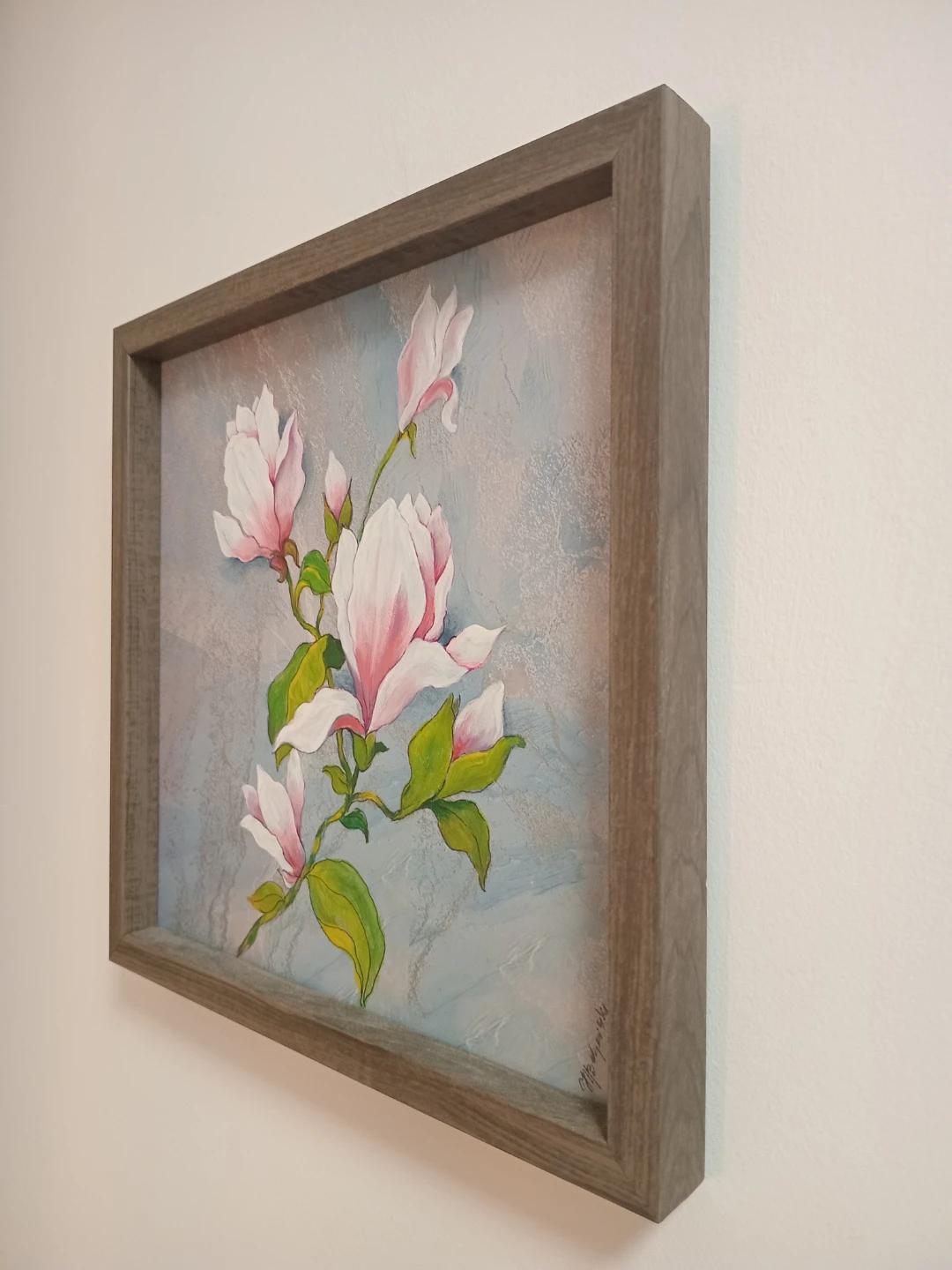 Framed Magnolia handpainted art - photo 2