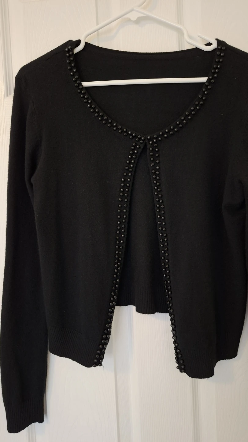 Black Beaded Cardigan - photo 2