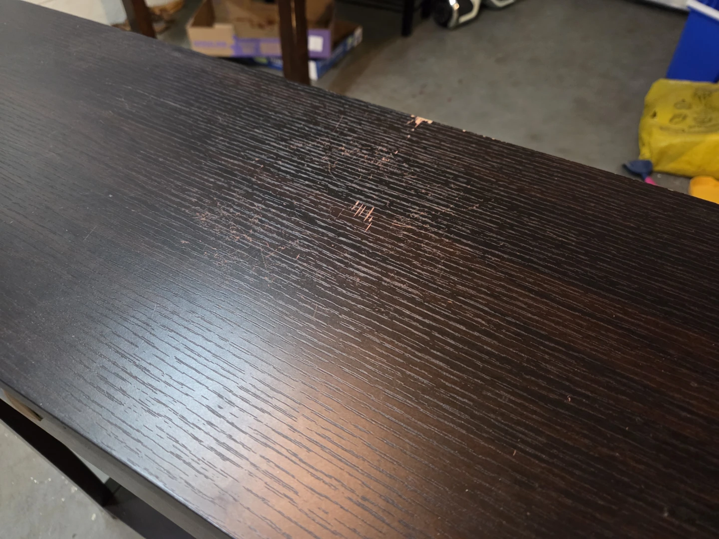 Dark Wood Console Table with Drawer - photo 2