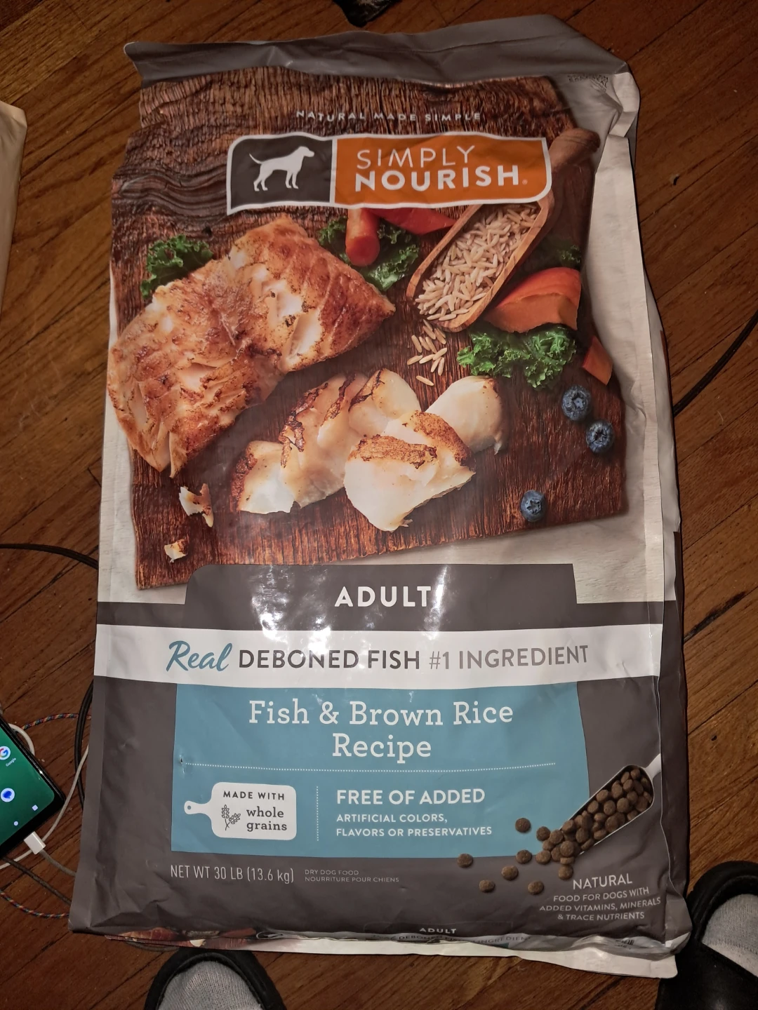 Simply Nourish Adult Fish & Brown Rice Dog Food 30lb