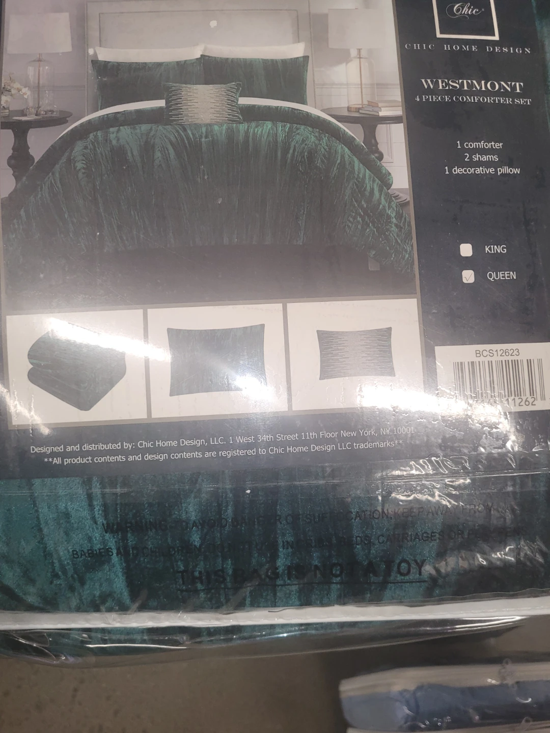 Chic Home Design Westmont 4-Piece Comforter Set Queen