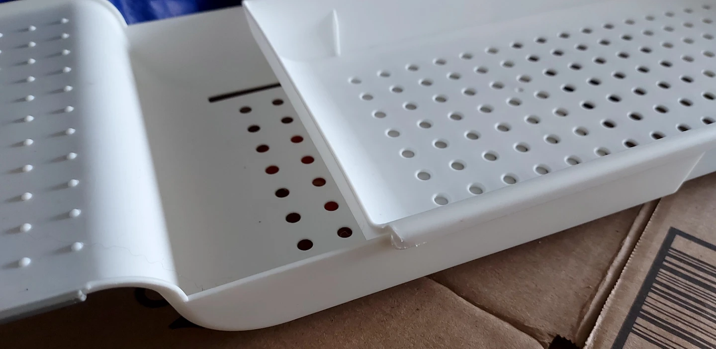 Adjustable White Plastic Bath Caddy Tray - photo 3