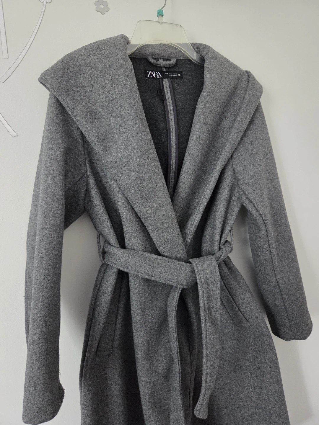 Zara Grey Hooded Coat