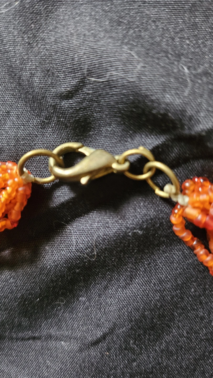 Multistrand Orange Beaded Necklace - photo 4