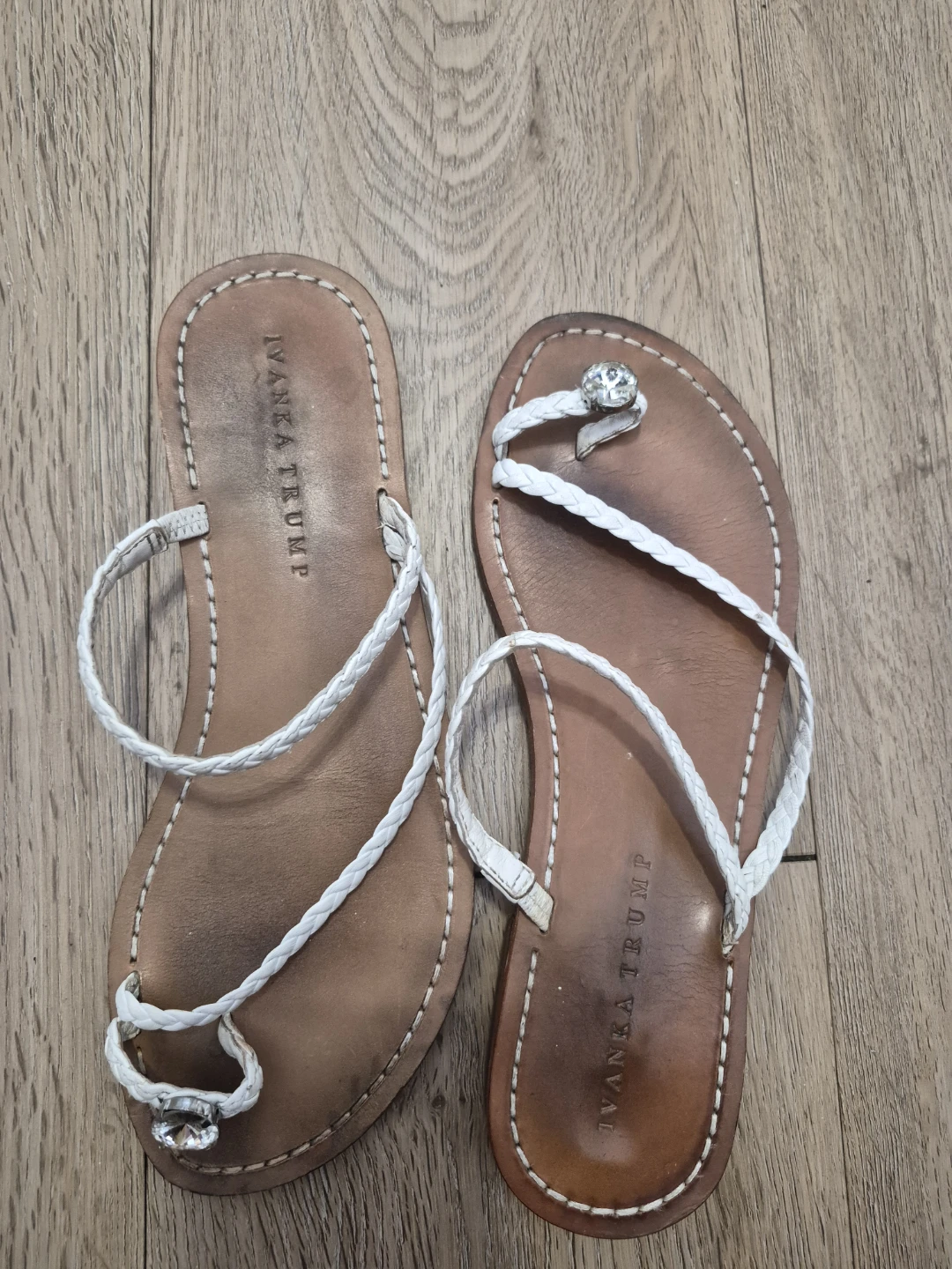 Ivanka Trump white braided sandals size 7.5