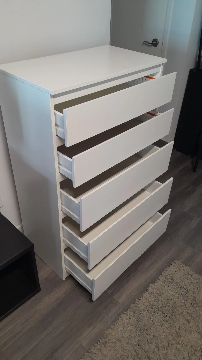 IKEA Malm 5-Drawer Chest, White - photo 5
