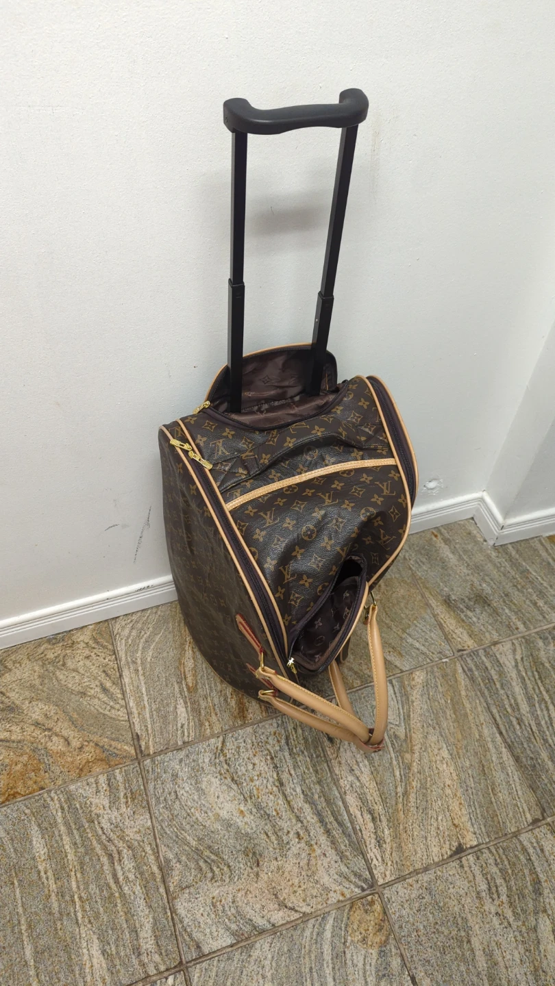 Rolling Travel Bag / Suitcase - Brown Pattern