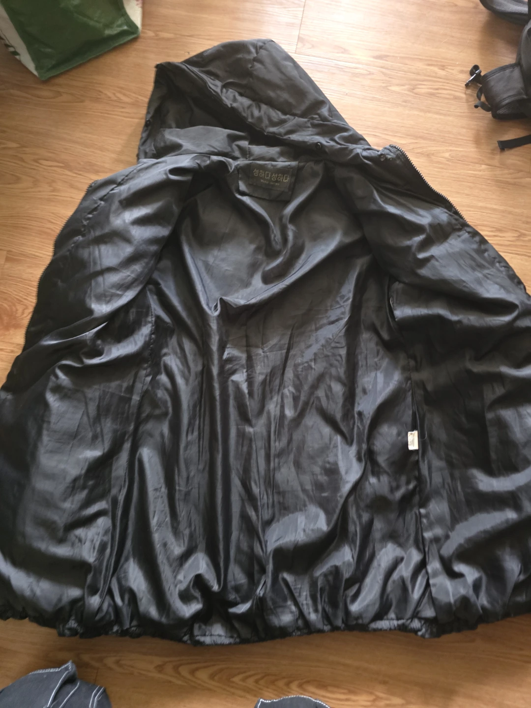 Black Puffer Winter Jacket with Hood - photo 3