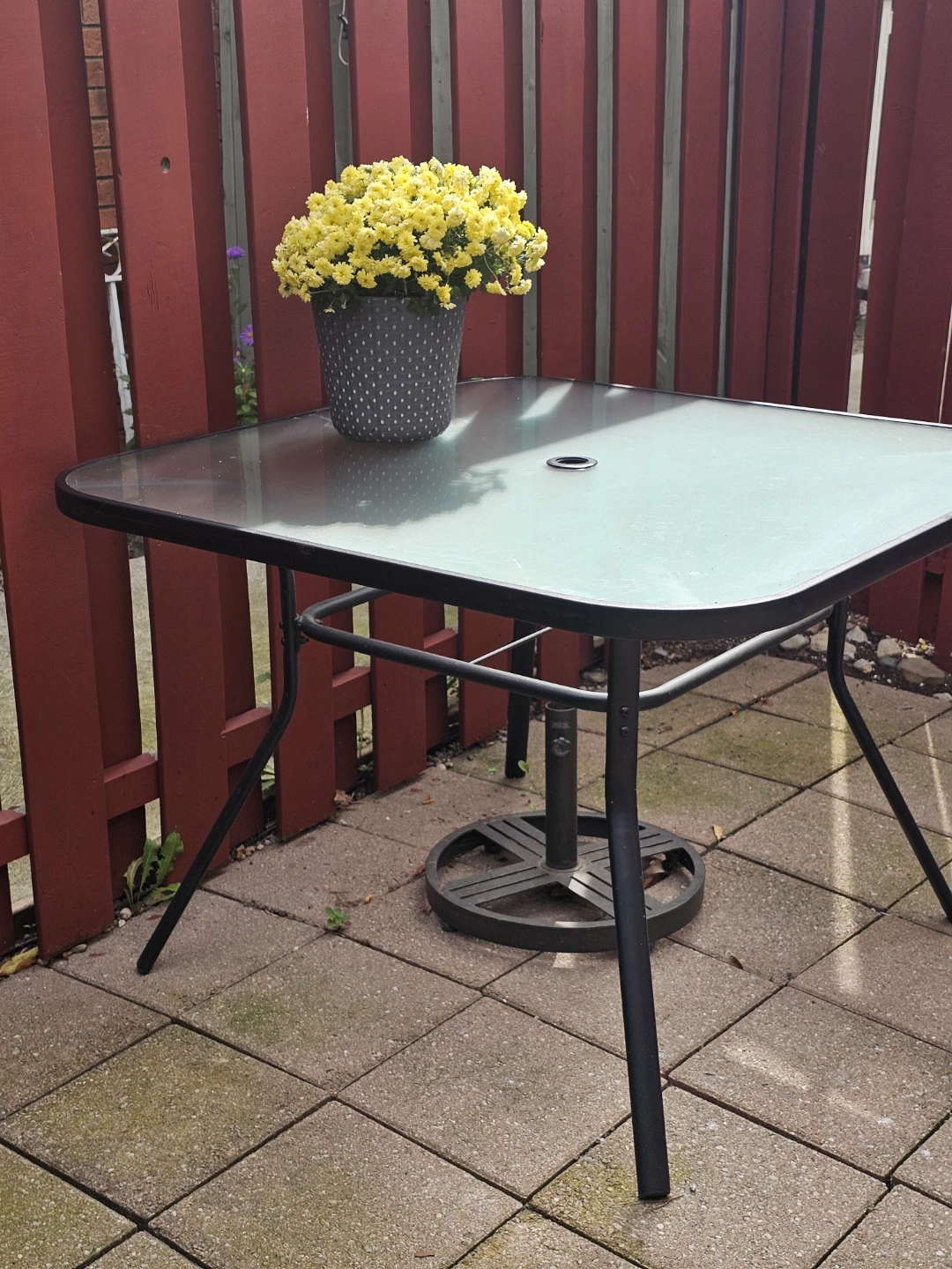 Square Glass Top Outdoor Patio Table