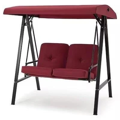 Red Outdoor Patio Porch Swing - photo 2