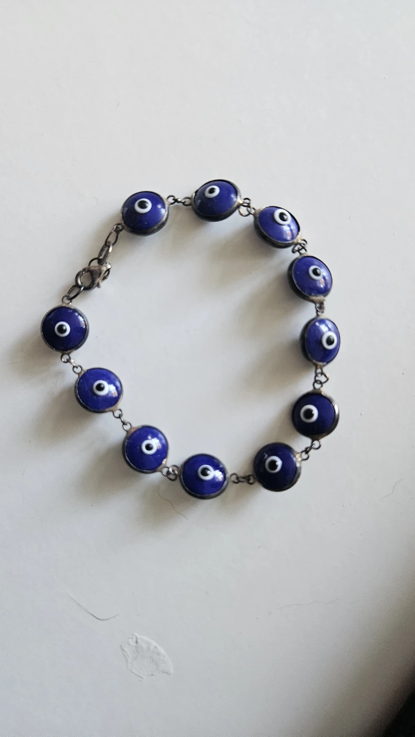 Silver evil eye bracelet