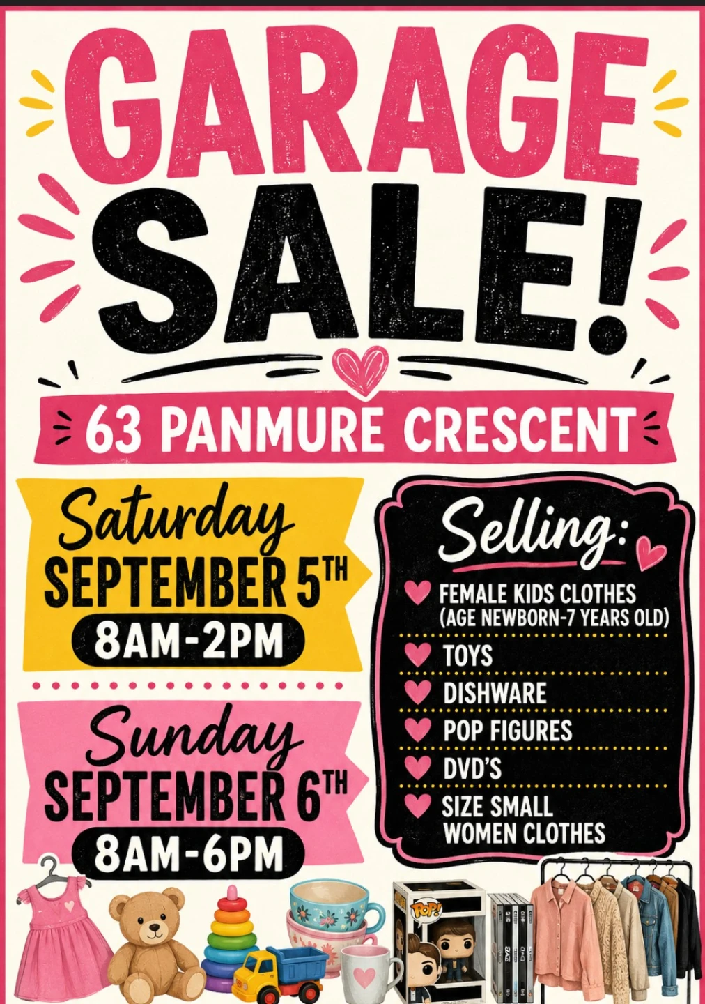 Garage Sale at 63 Panmure Crescent