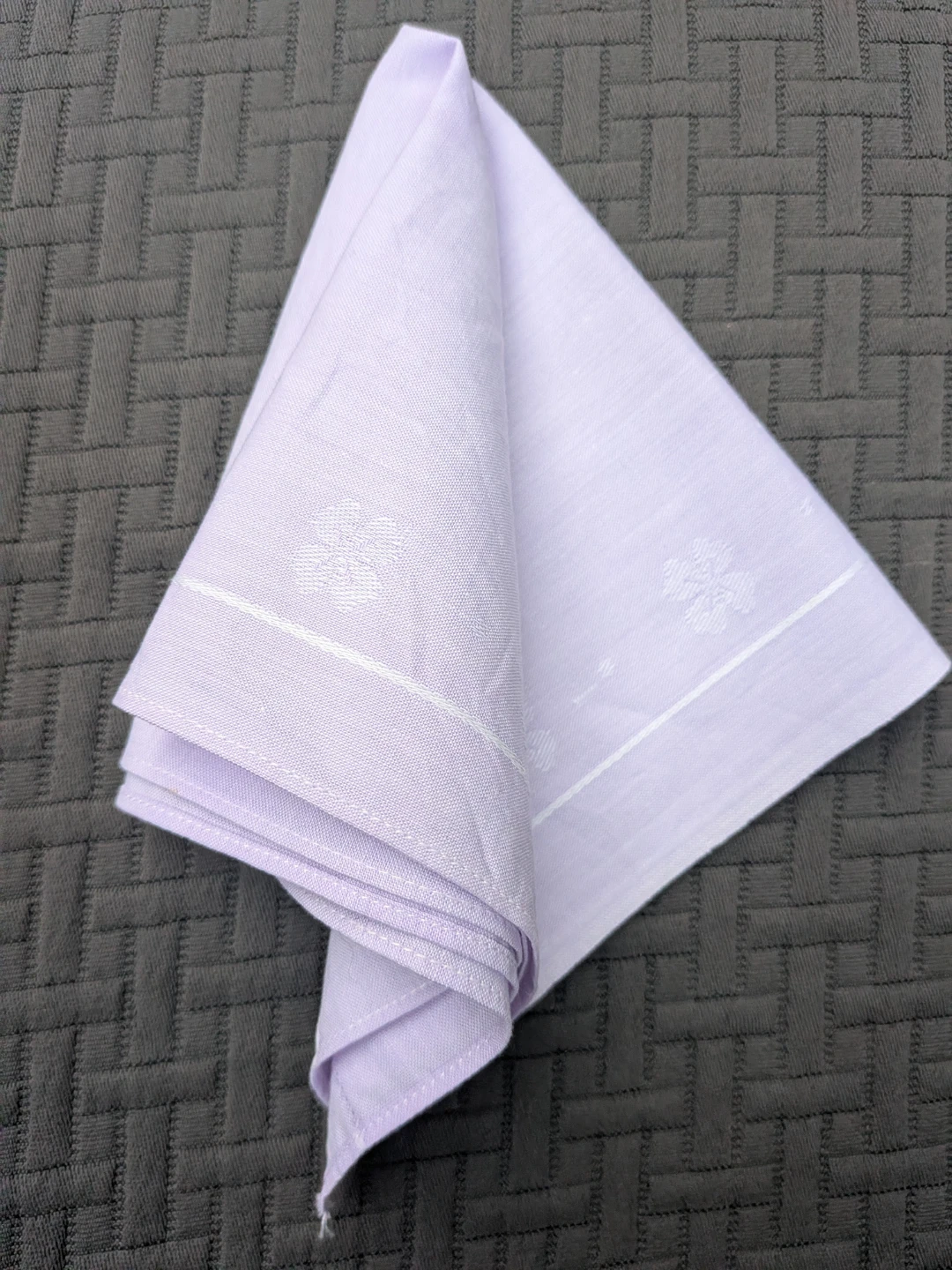 Vintage light purple floral handkerchief