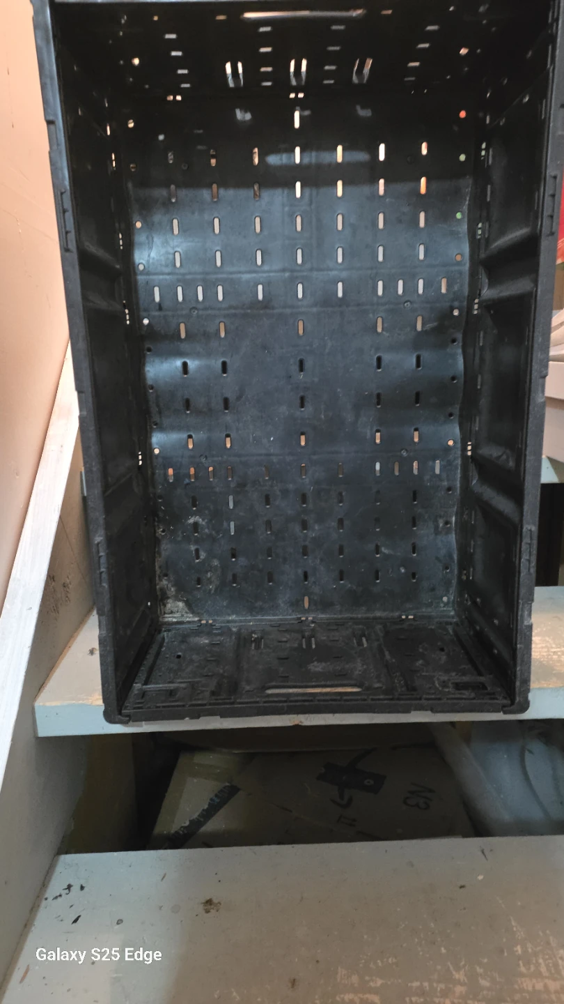 Black Plastic Storage Crate