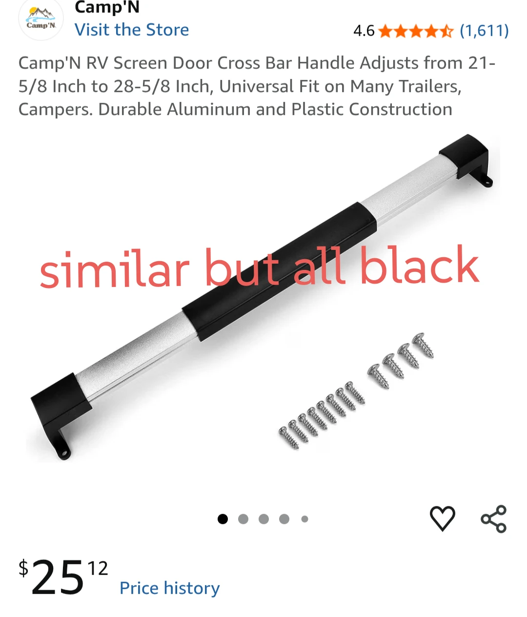 Camp'N RV Screen Door Cross Bar