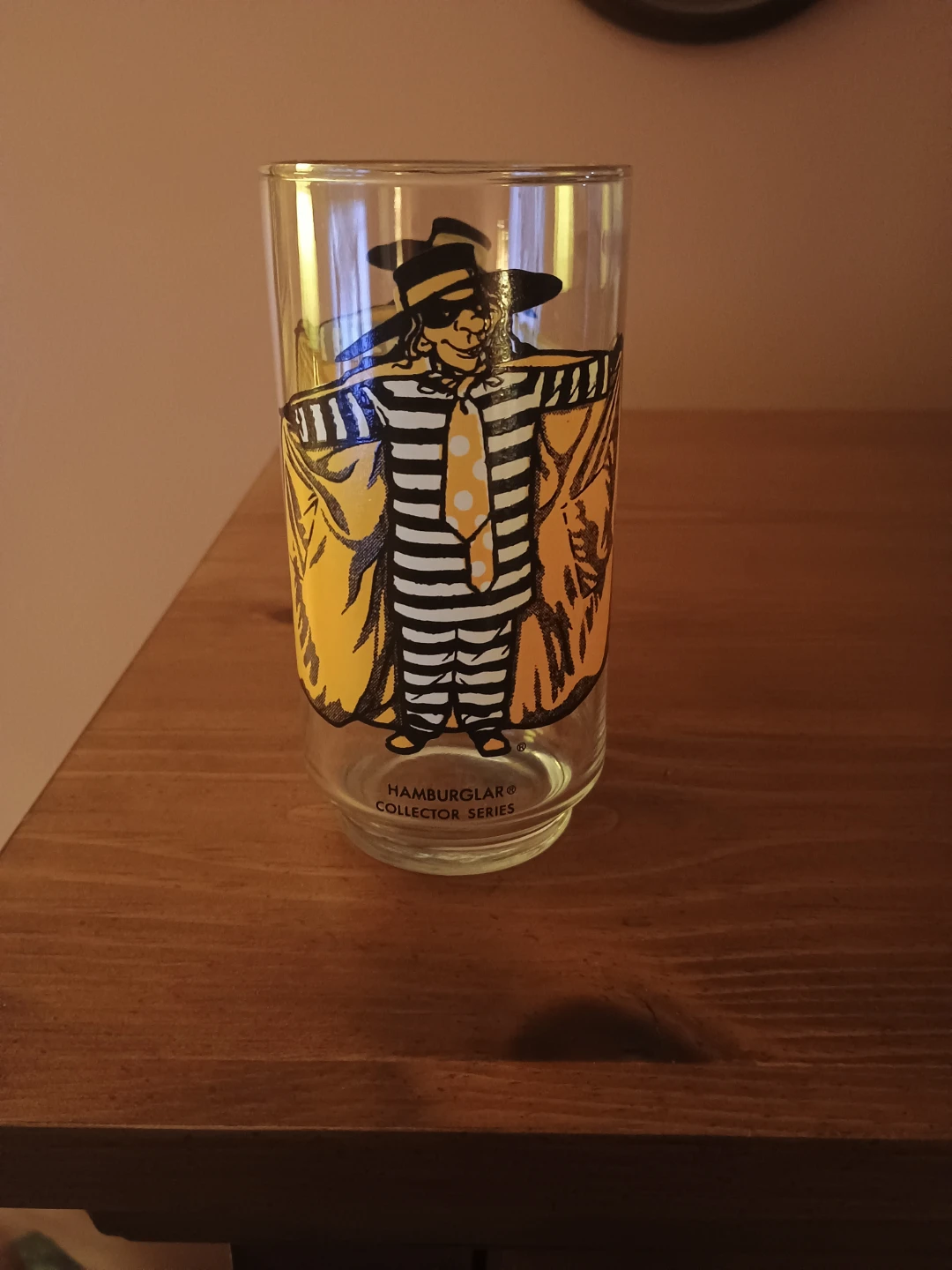 1977 McDonalds Hamburglar Collector Series Glass