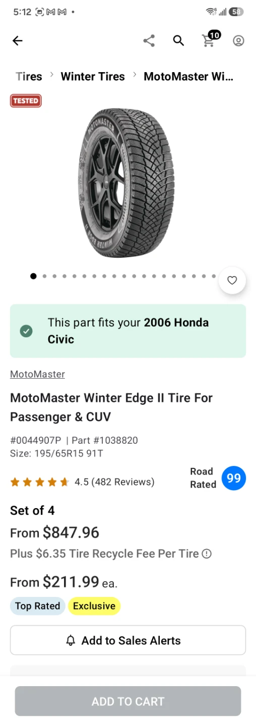 15" Winter Tires on Steel Rims - 195/65R15 - photo 2