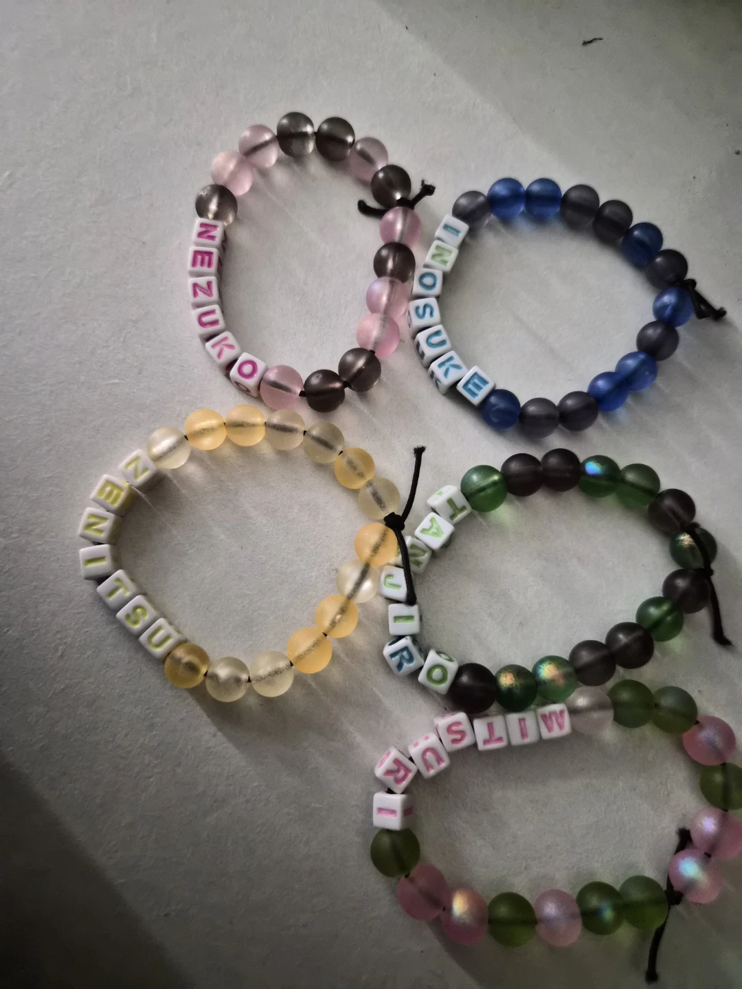 Set of 5 Demon Slayer Character Beaded Bracelets - photo 2