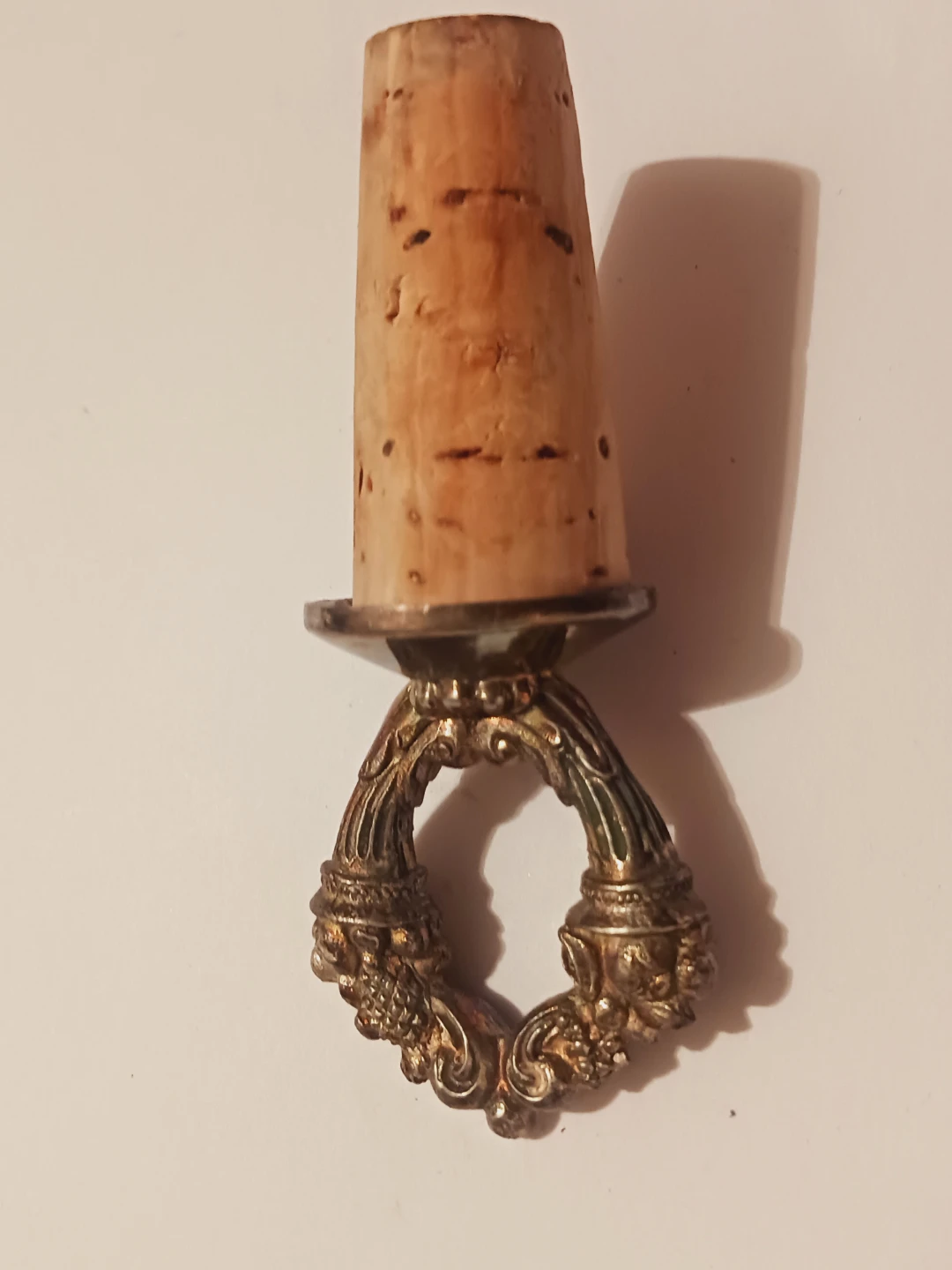 Vintage Ornate Silver & Cork Wine Stopper - photo 3
