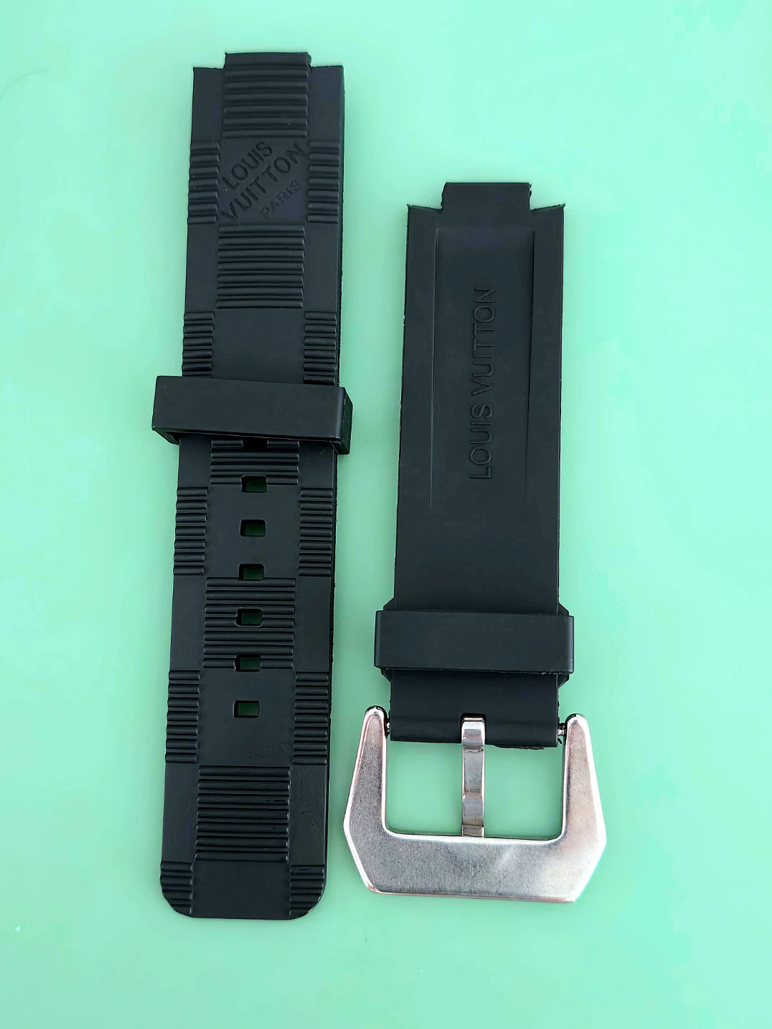 Louis Vuitton Tambour-Compatible Black Rubber Watch Strap