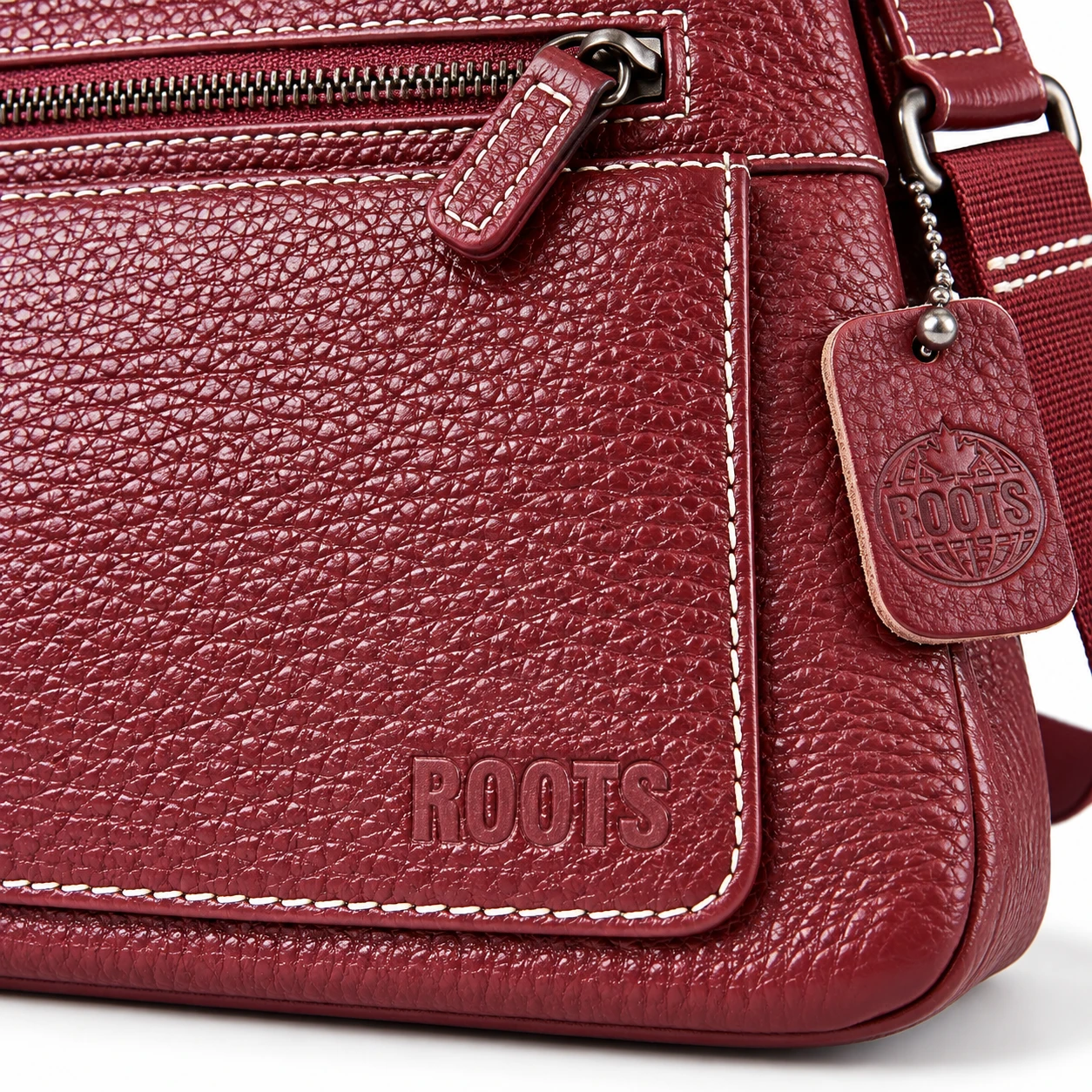 Roots Red Leather Crossbody Bag - photo 2