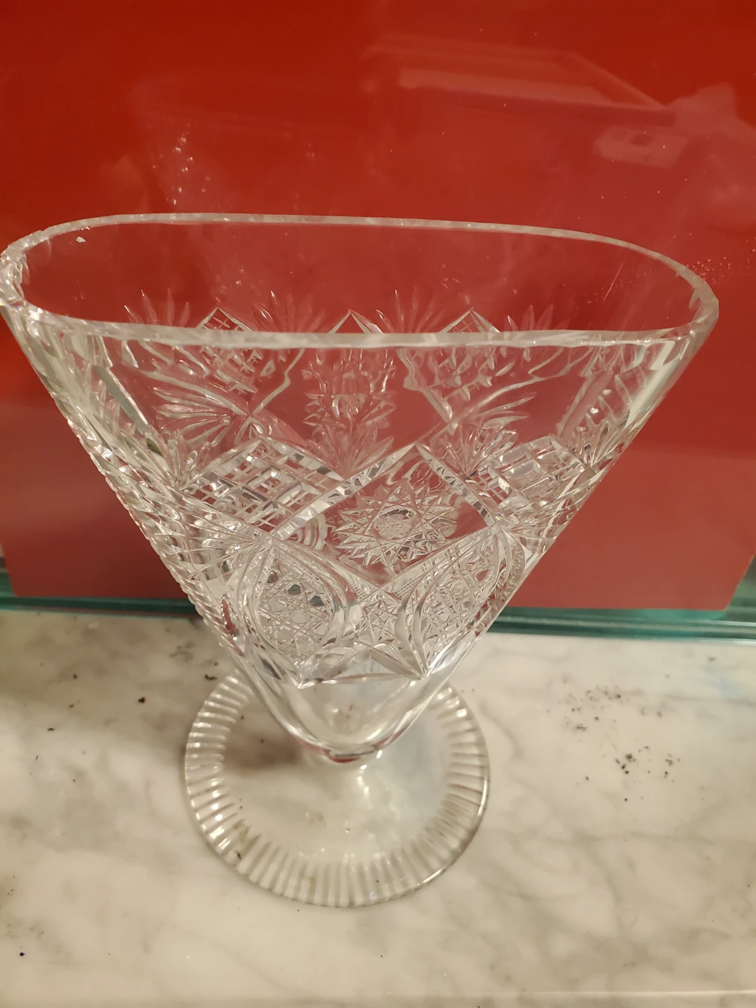 Vintage Cut Glass Crystal Vase🏈 - photo 2