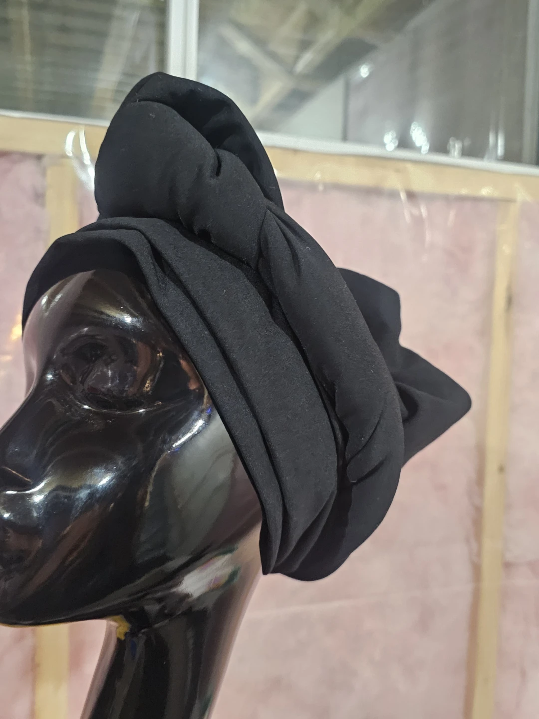 Black Fabric Turban Headwrap - photo 3