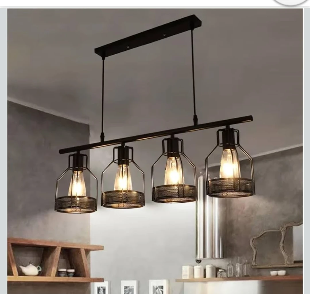 Industrial 4-Light Kitchen Island Pendant