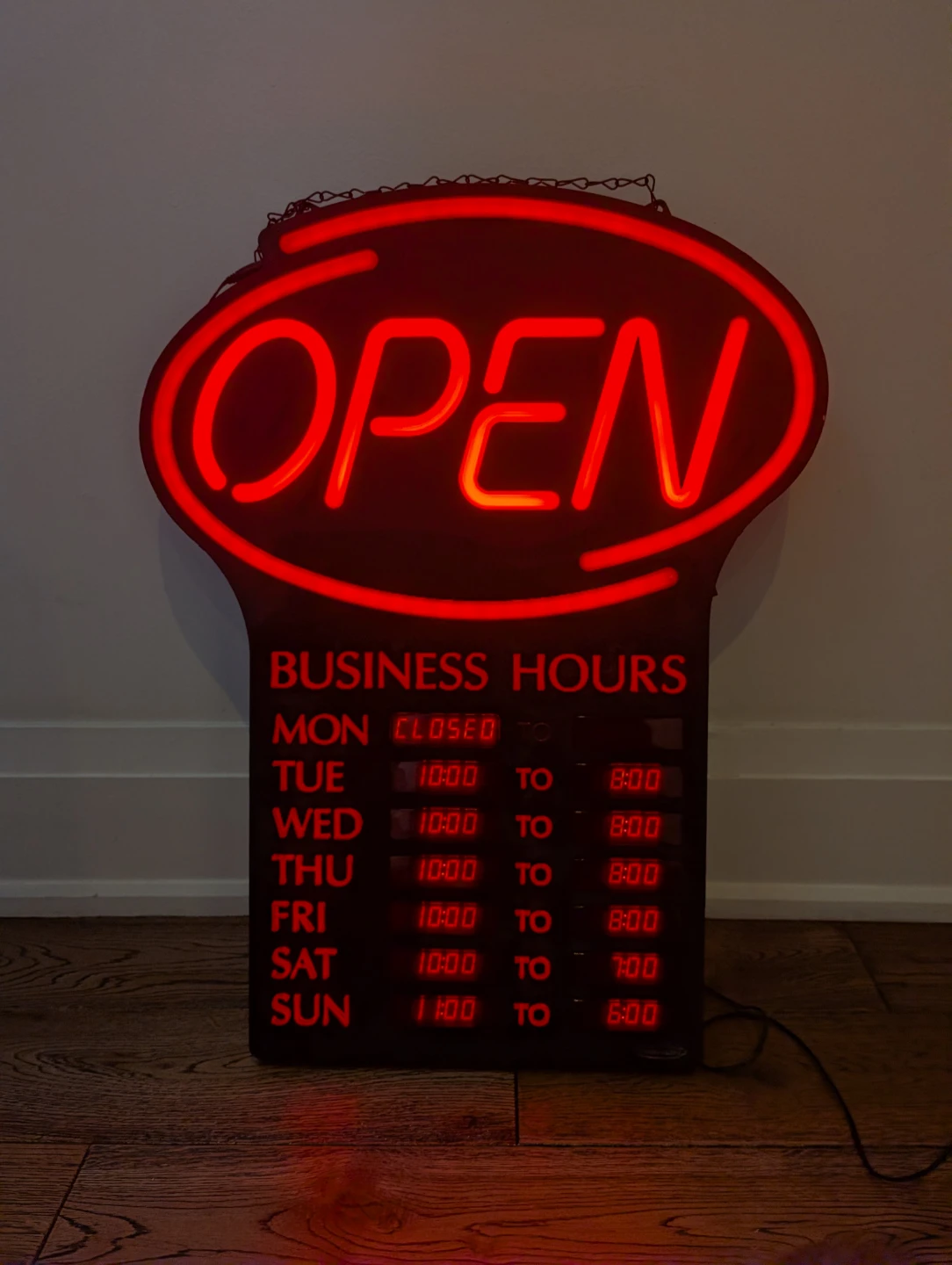 Newon Led Open Sign with Programmable Business Hours - photo 5