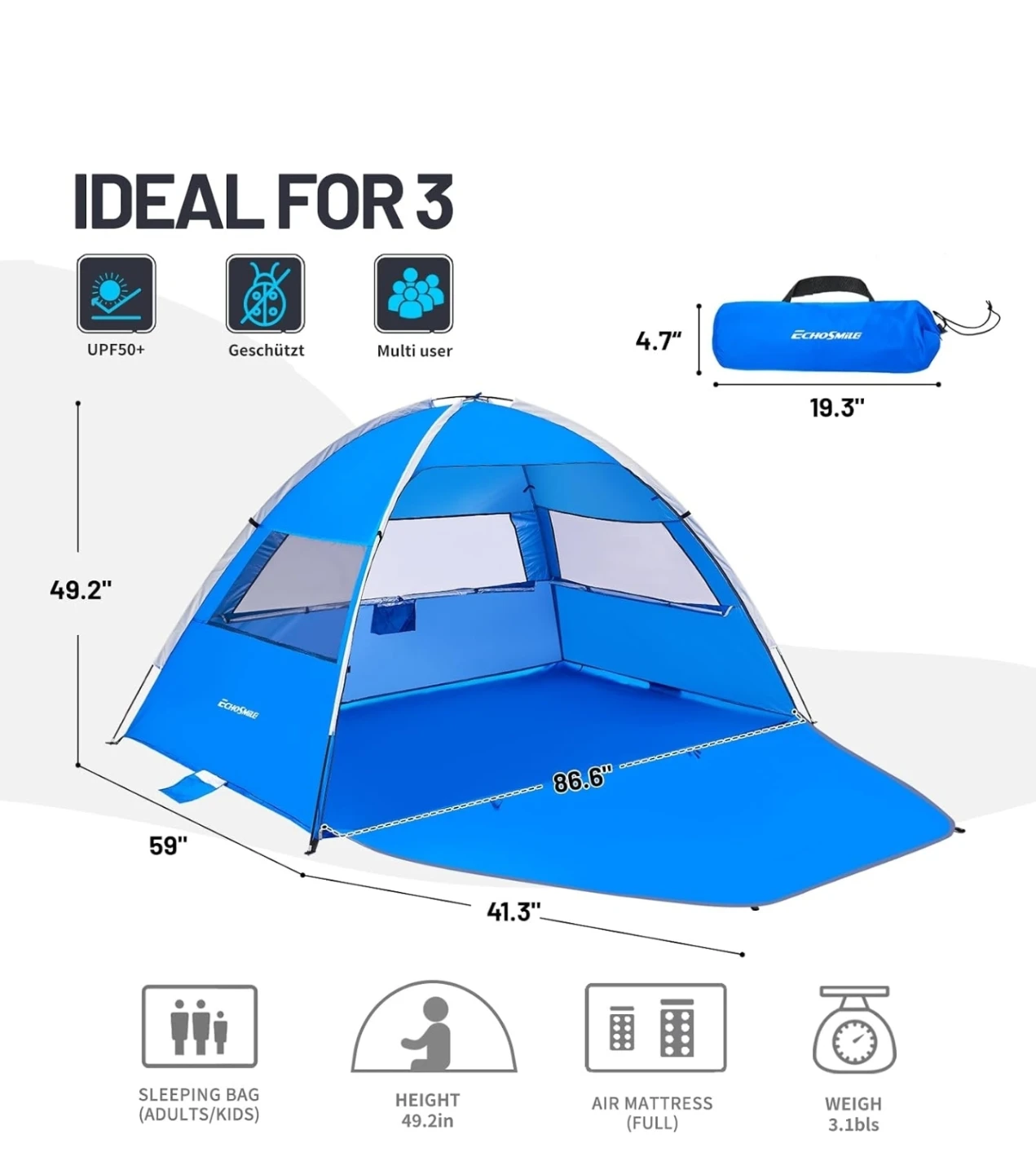 ECHOSMILE Beach Tent - photo 4