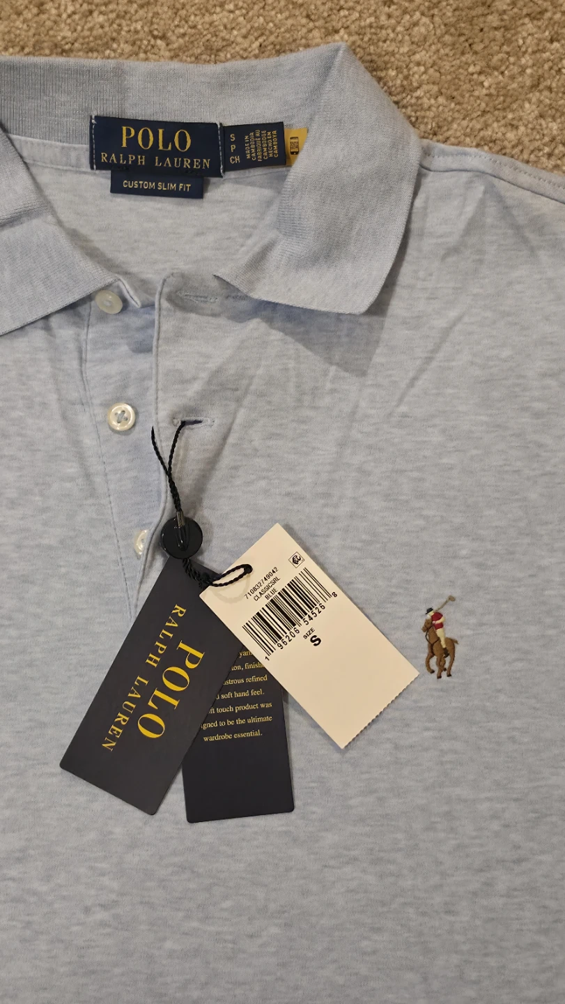 Polo Ralph Lauren Custom Slim Fit Polo Shirt Light Blue - photo 2