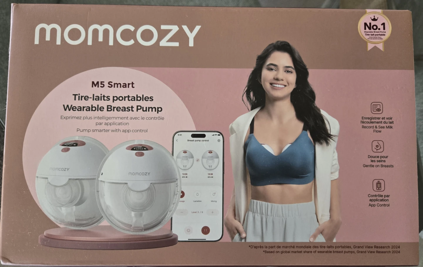 Momcozy M5 Smart Hand-Free Wearable Breast Pump (Cozy Red*2)