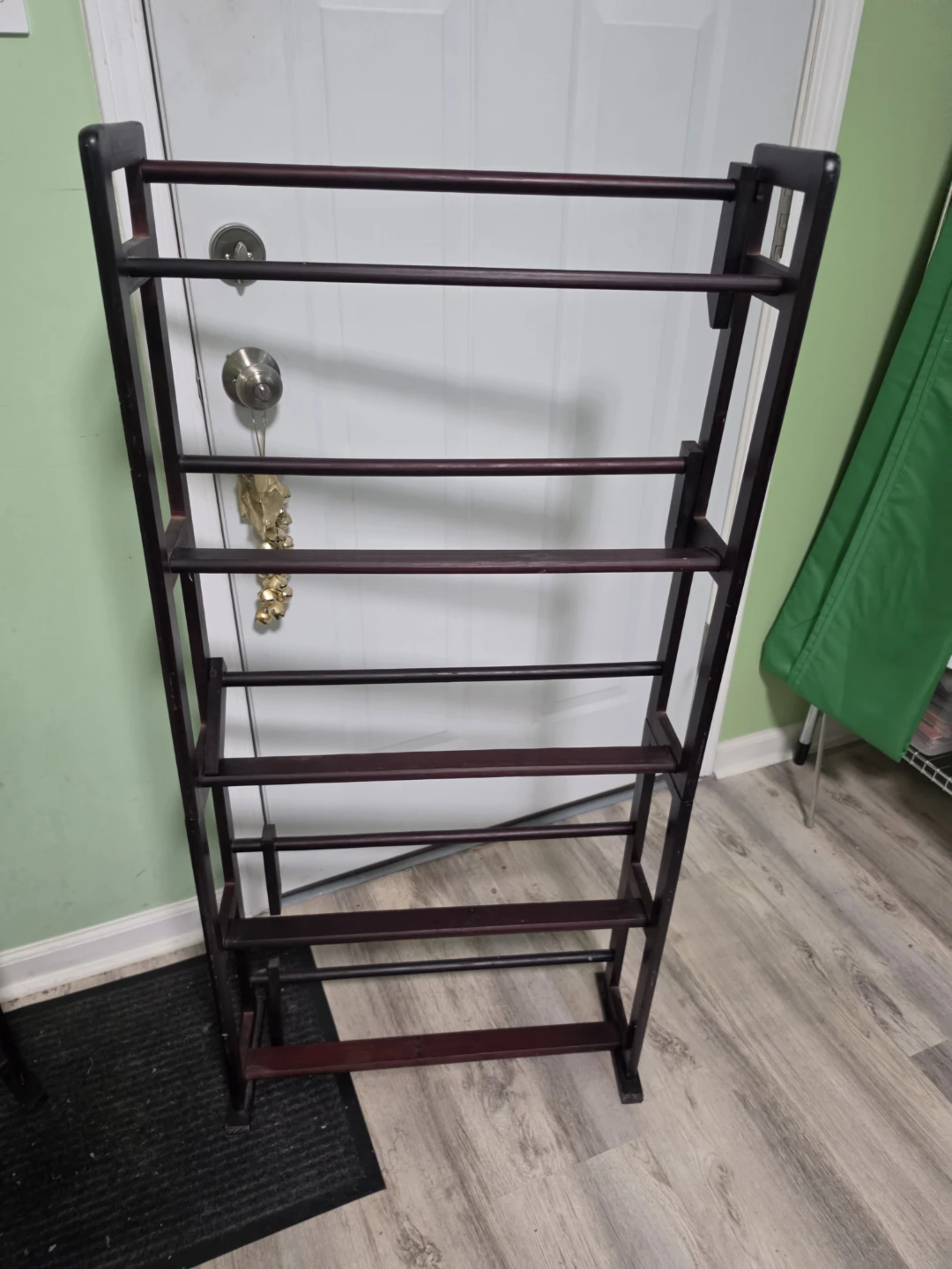 Pair of Tall Wooden CD/DVD Media Storage Racks – Dark Wood - photo 2
