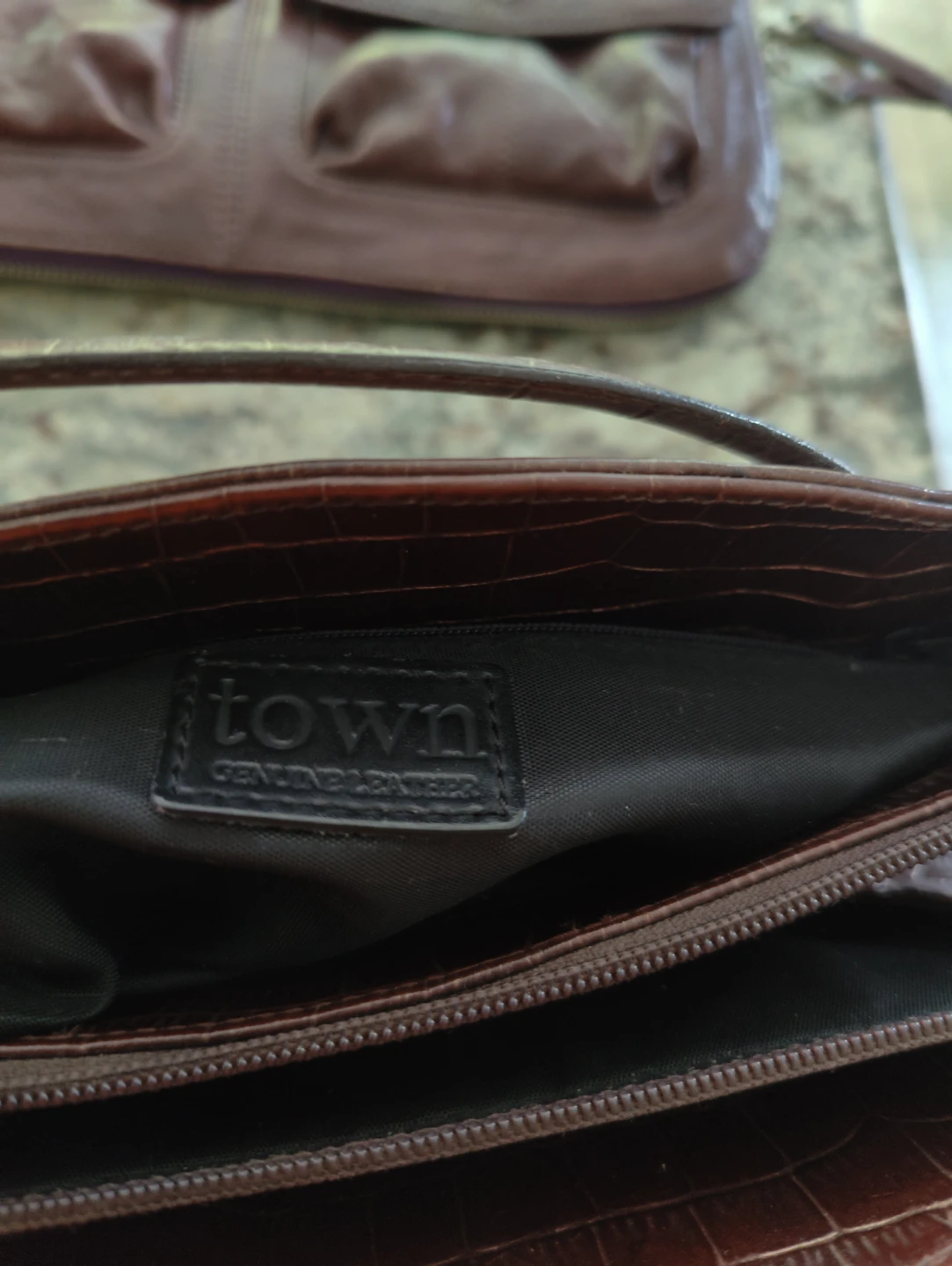 Town Genuine Leather Handbag