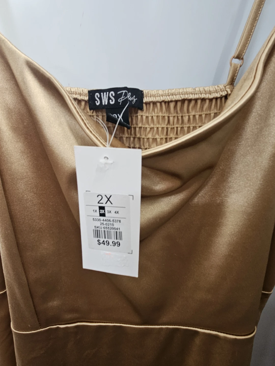 SWS Plus Gold Satin Dress - photo 2