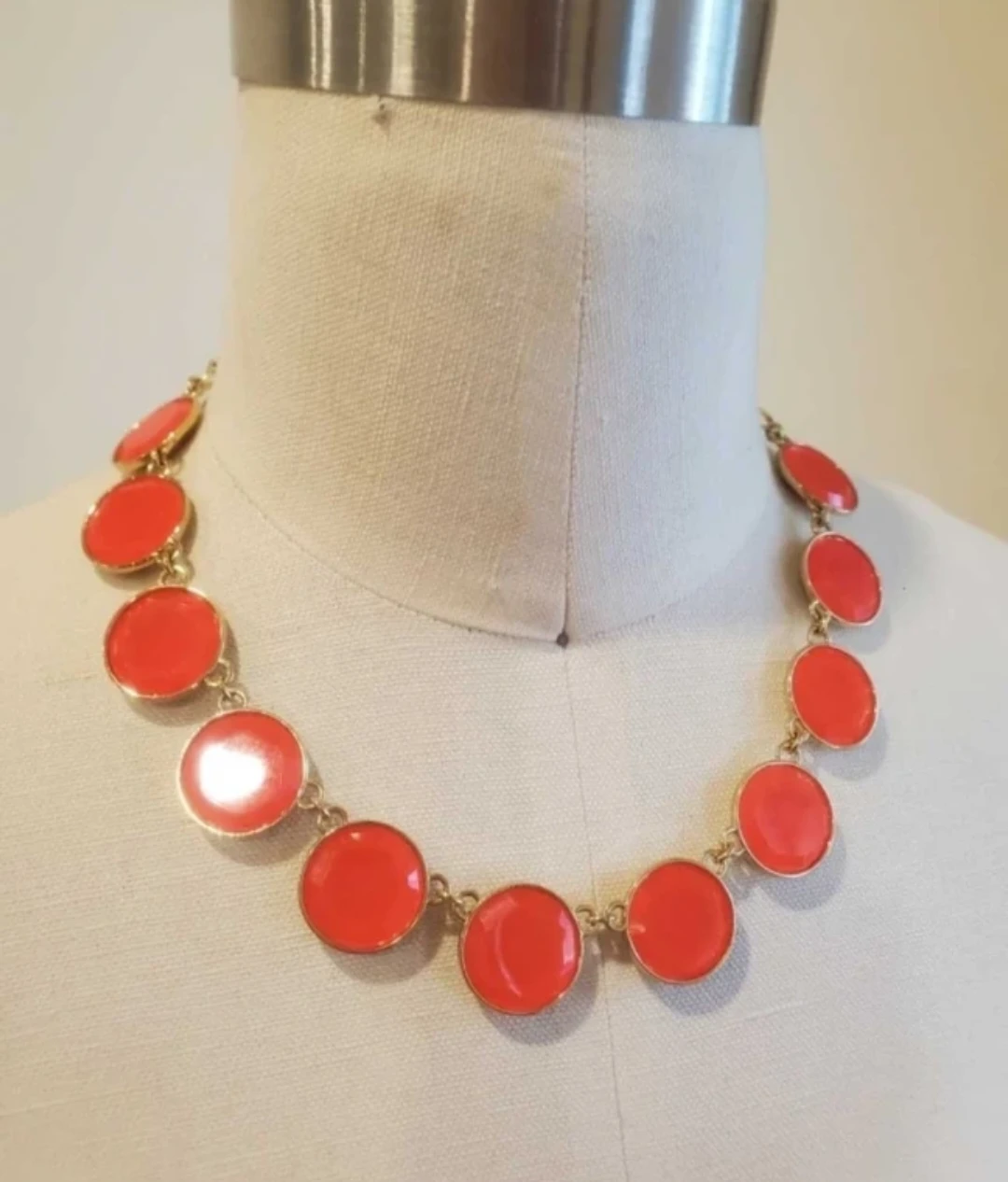 Kate Spade Gold Tone and Orange Statement Necklace - photo 2