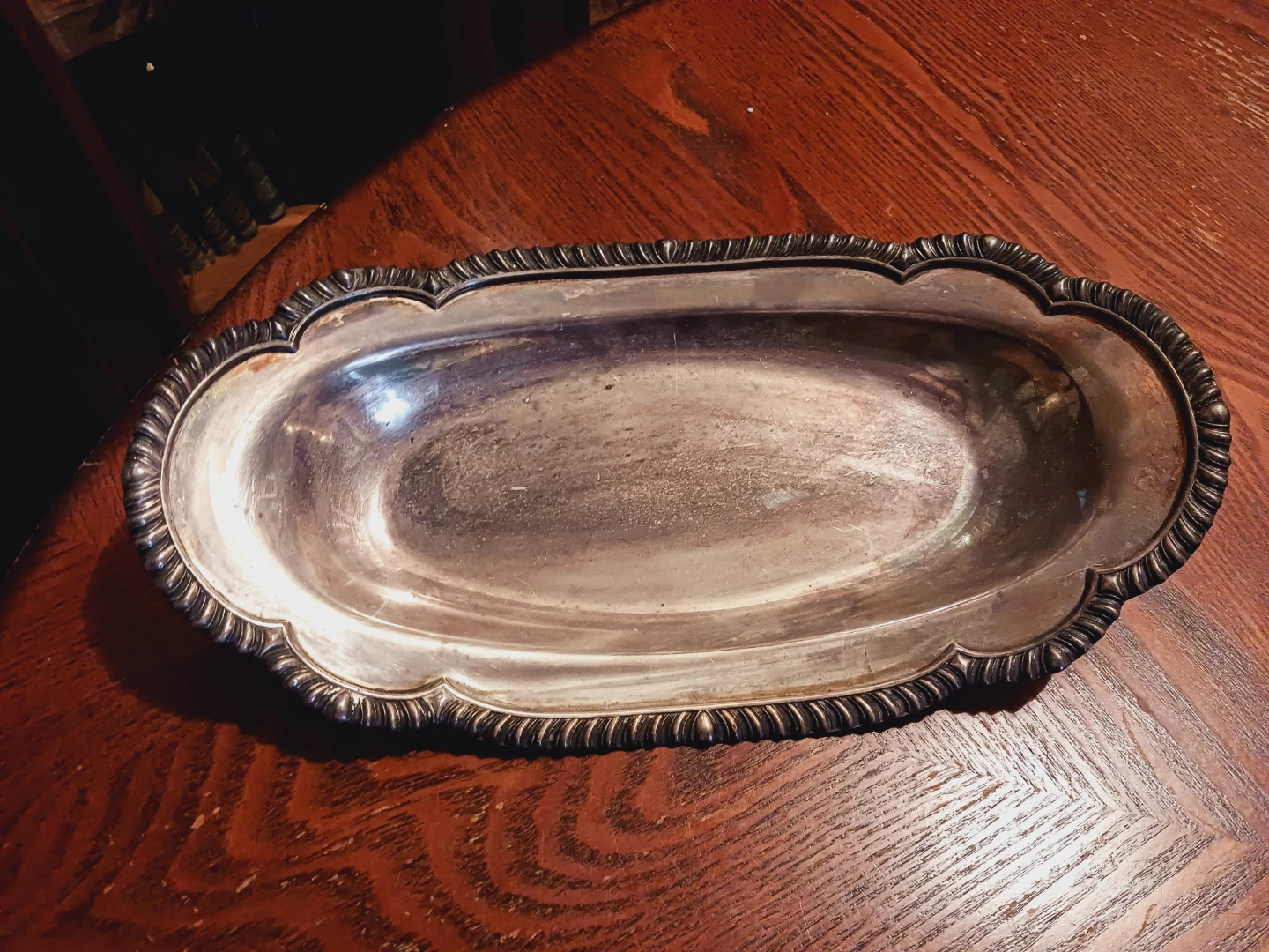 Vintage Oval Silver Plated Serving Tray