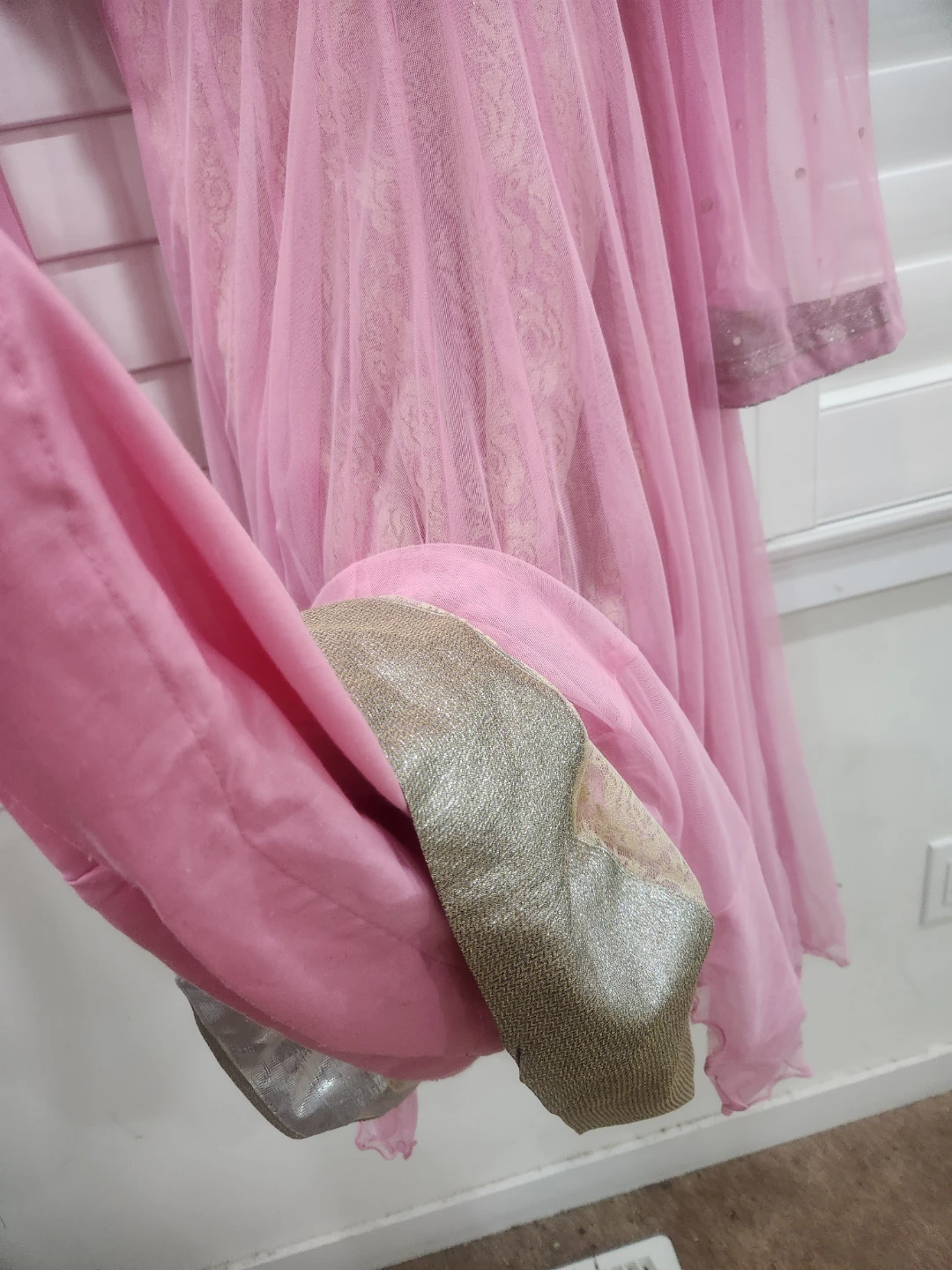 Pink Embroidered Anarkali Dress with Dupatta - photo 4