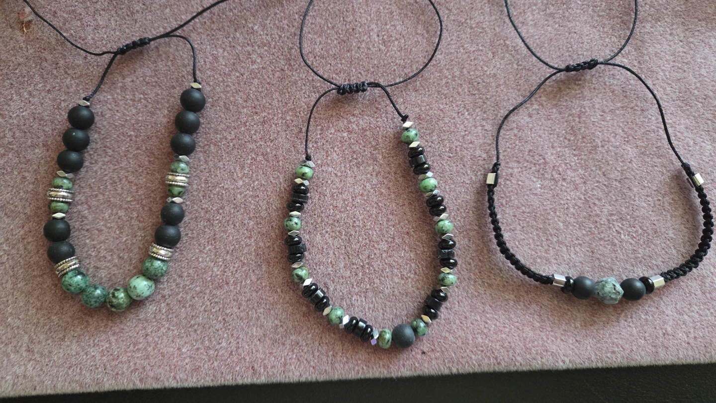 Set of 3 Beaded Adjustable Bracelets