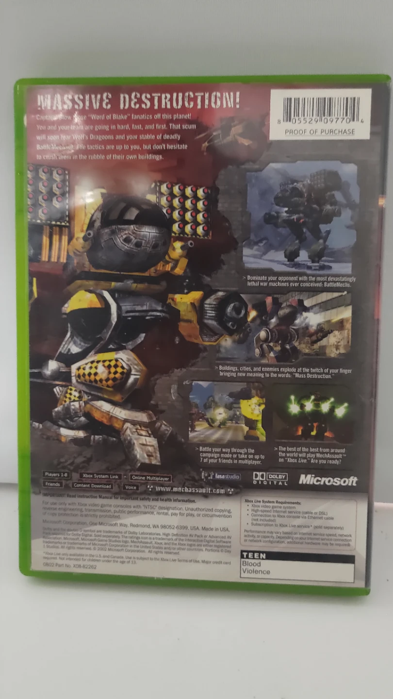 MechAssault for original Xbox - photo 2