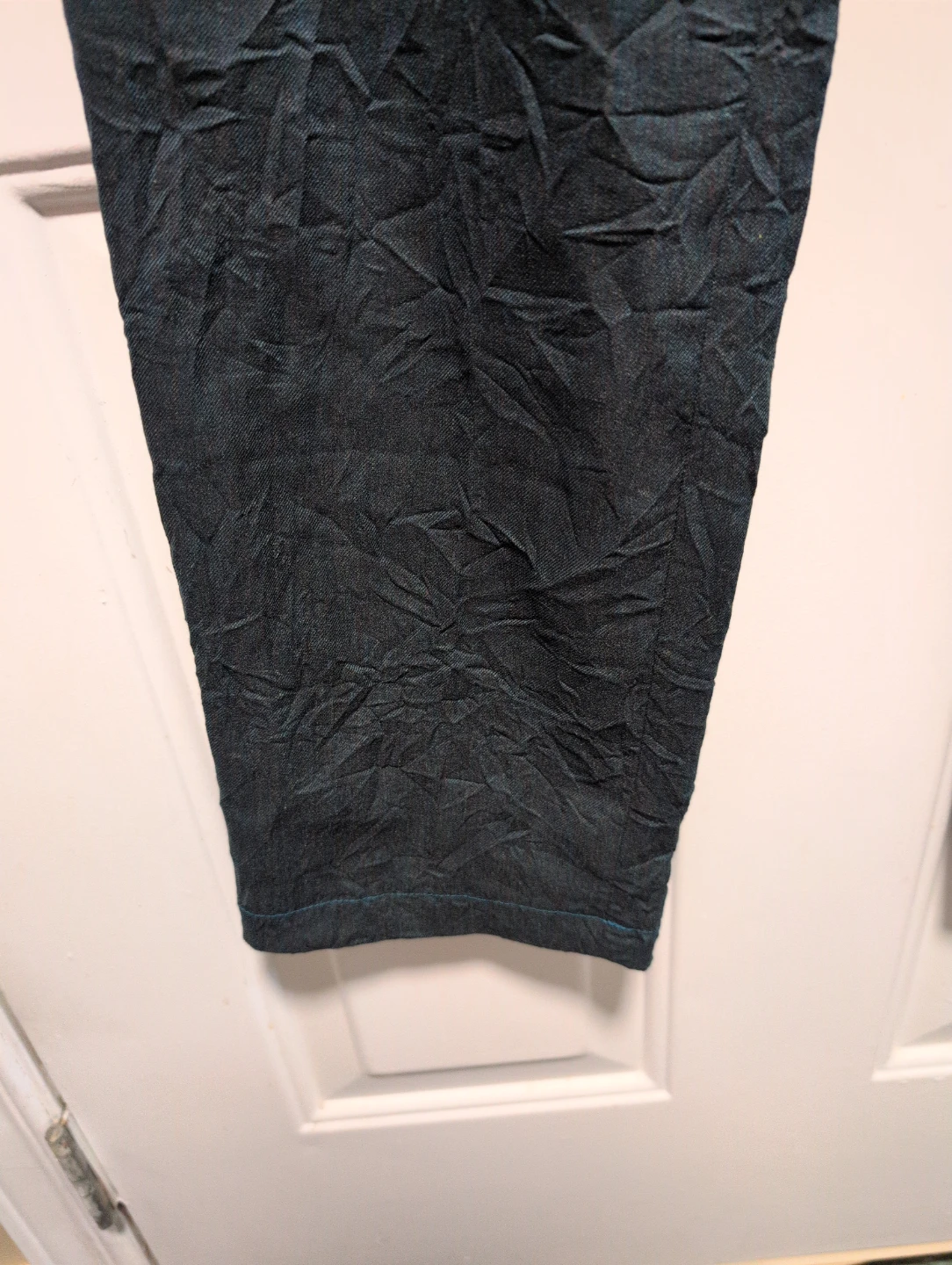 Women's Blue Textured Pants - photo 5