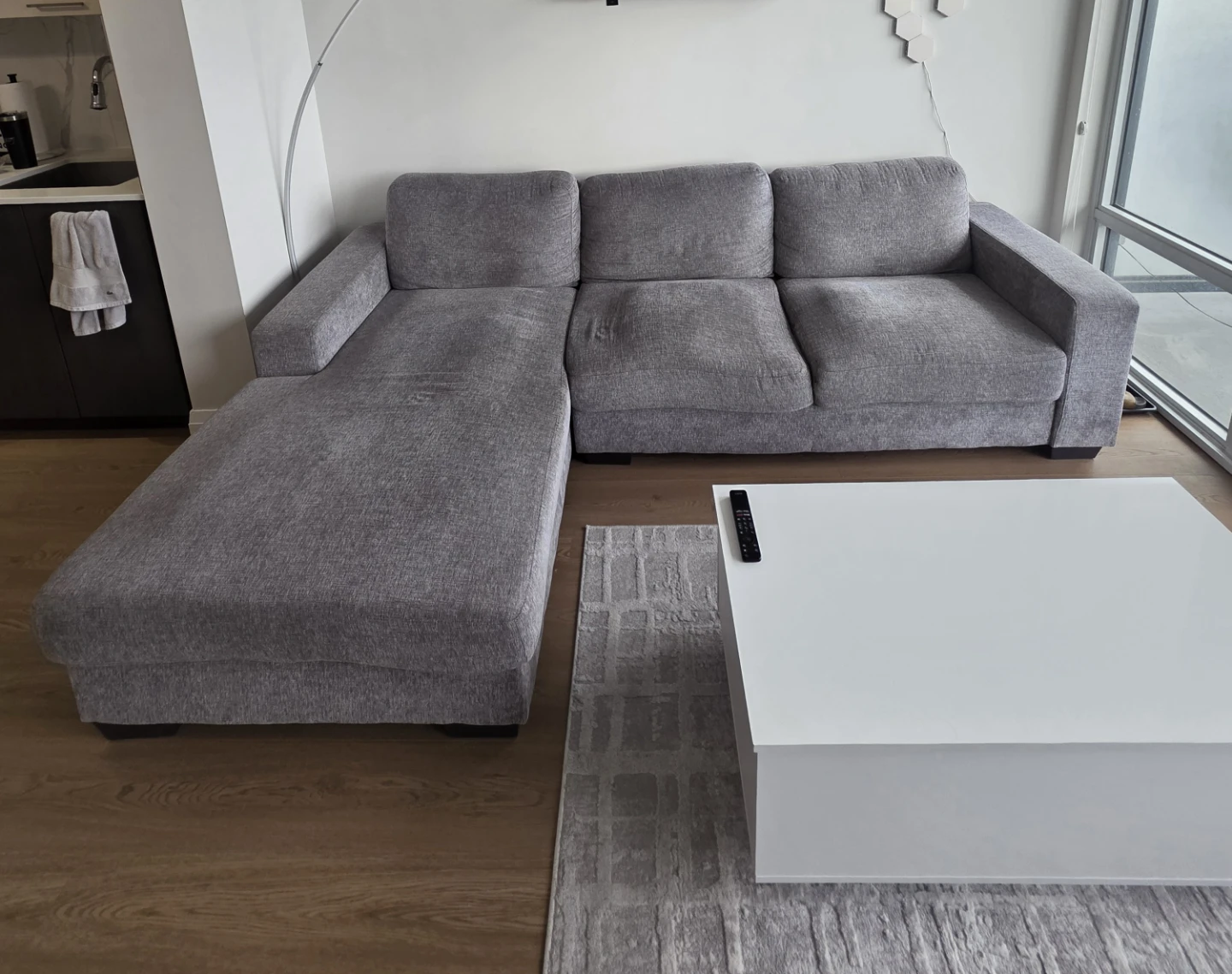 Hot Deal L-shaped grey sofa