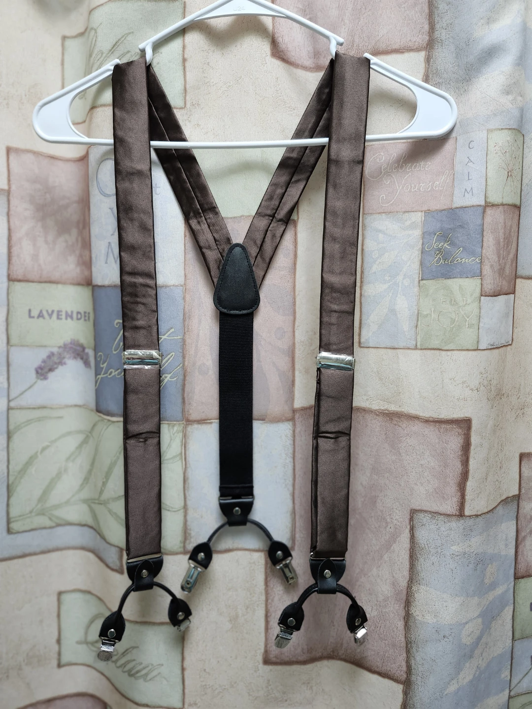 Satin Chocolate Brown Suspenders