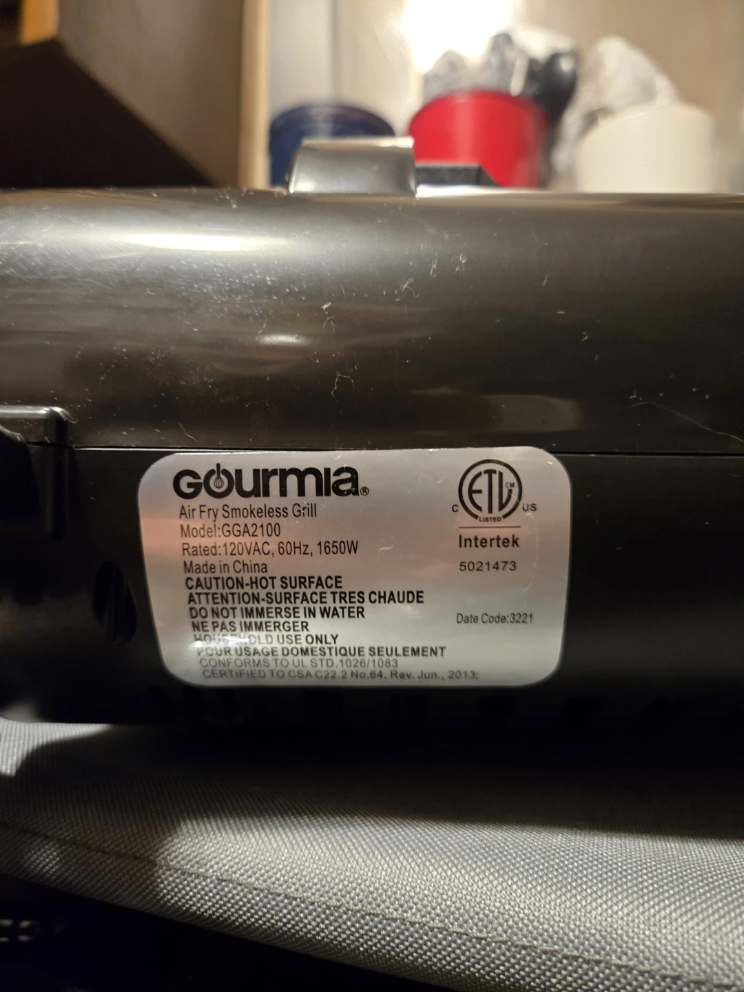 Gourmia Air Fry Smokeless Grill GGA2100 - photo 5