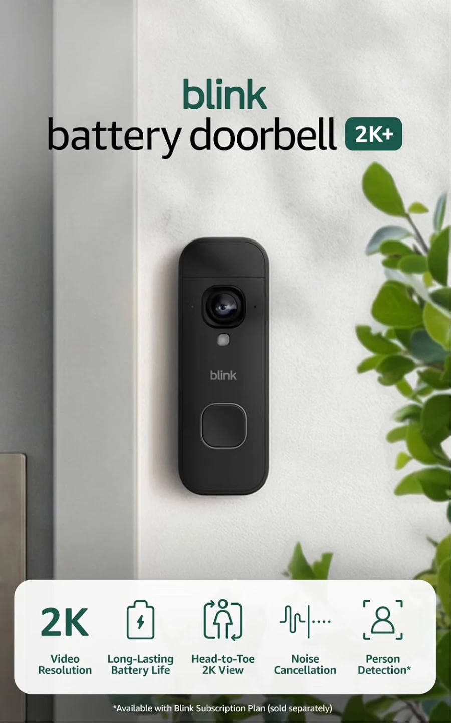 Blink Wireless Battery Doorbell 2K+ Add-On Enhanced Audio🏈 - photo 3